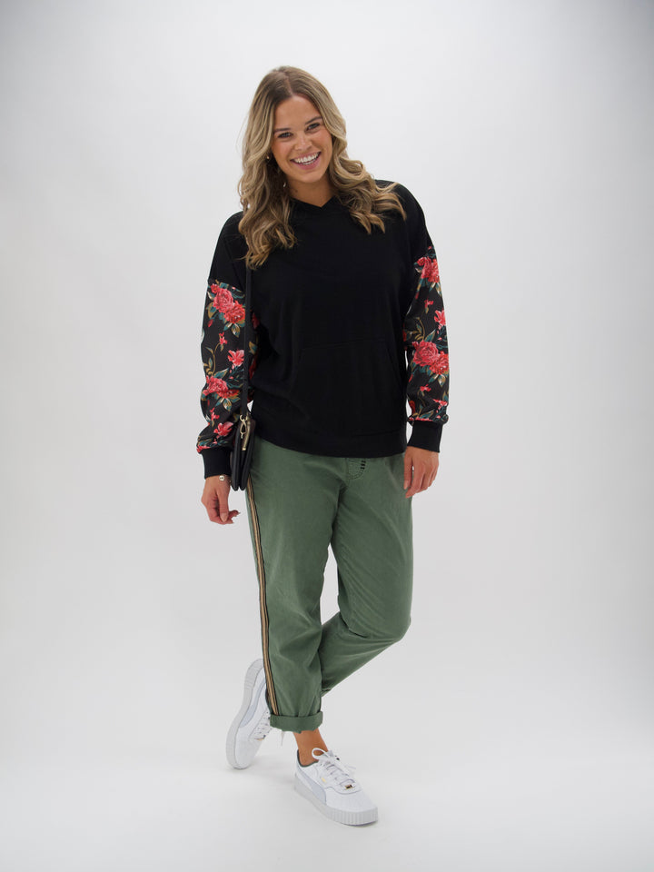 Label Tamlin Hoodie Pink, Orange and Green floral