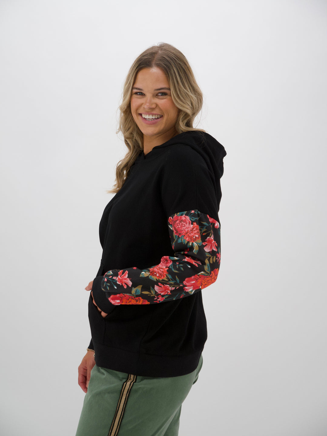 Label Tamlin Hoodie Pink, Orange and Green floral