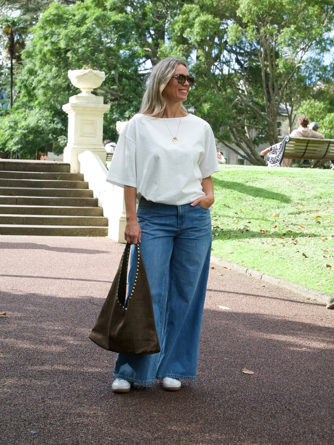Ayva Kovarn Wide Leg Palazzo Jean Blue