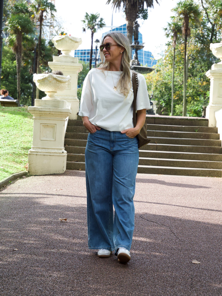 Ayva Kovarn Wide Leg Palazzo Jean Blue