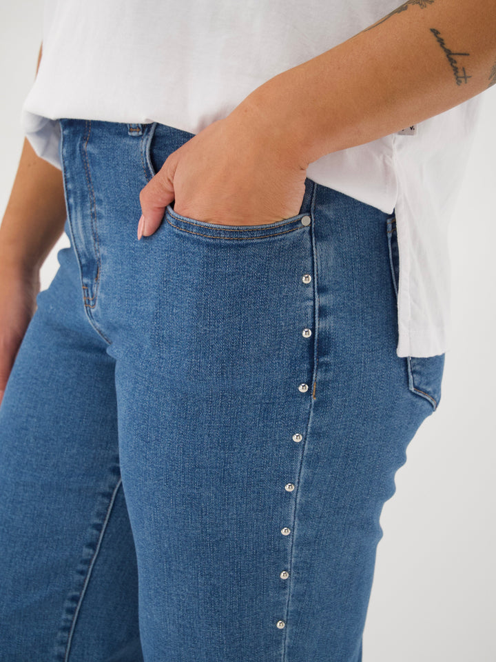 Label Keanu Studded Jean Washed Blue