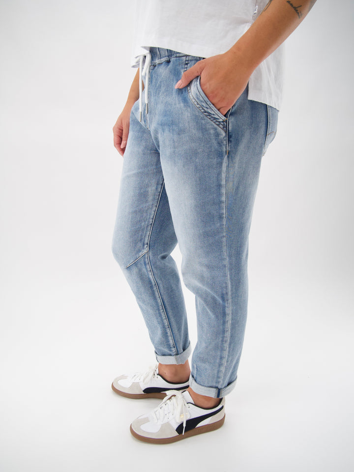 Label Shane Denim Jogger Washed Blue