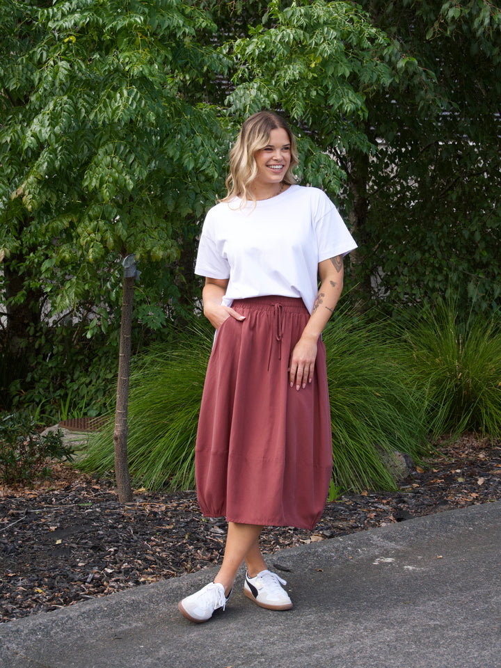 Sunday Boho Pauline Midi Skirt Rust