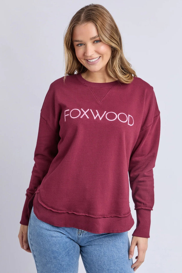 Foxwood Simplified Metallic Crew Burgundy