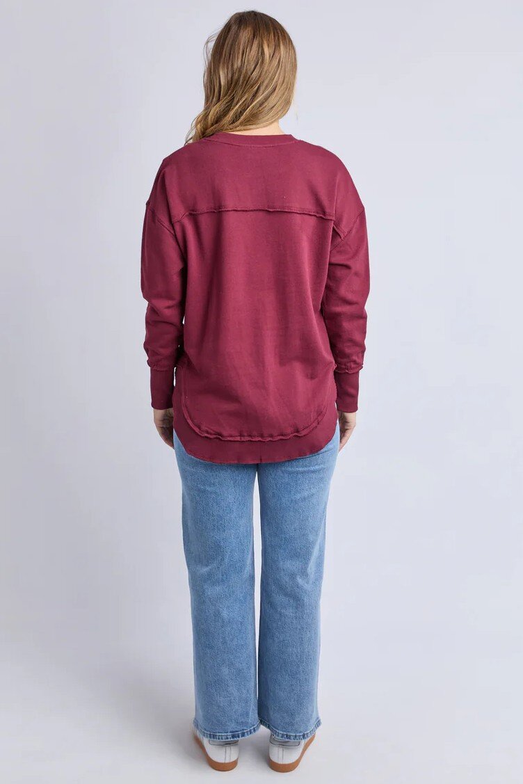 Foxwood Simplified Metallic Crew Burgundy