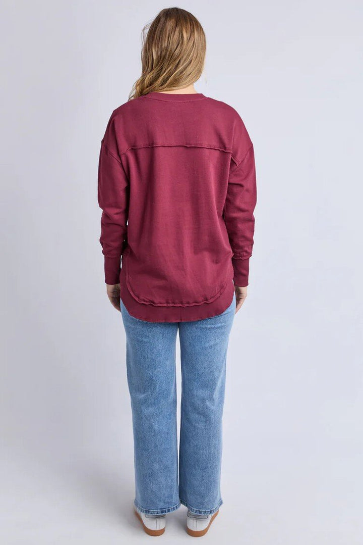 Foxwood Simplified Metallic Crew Burgundy