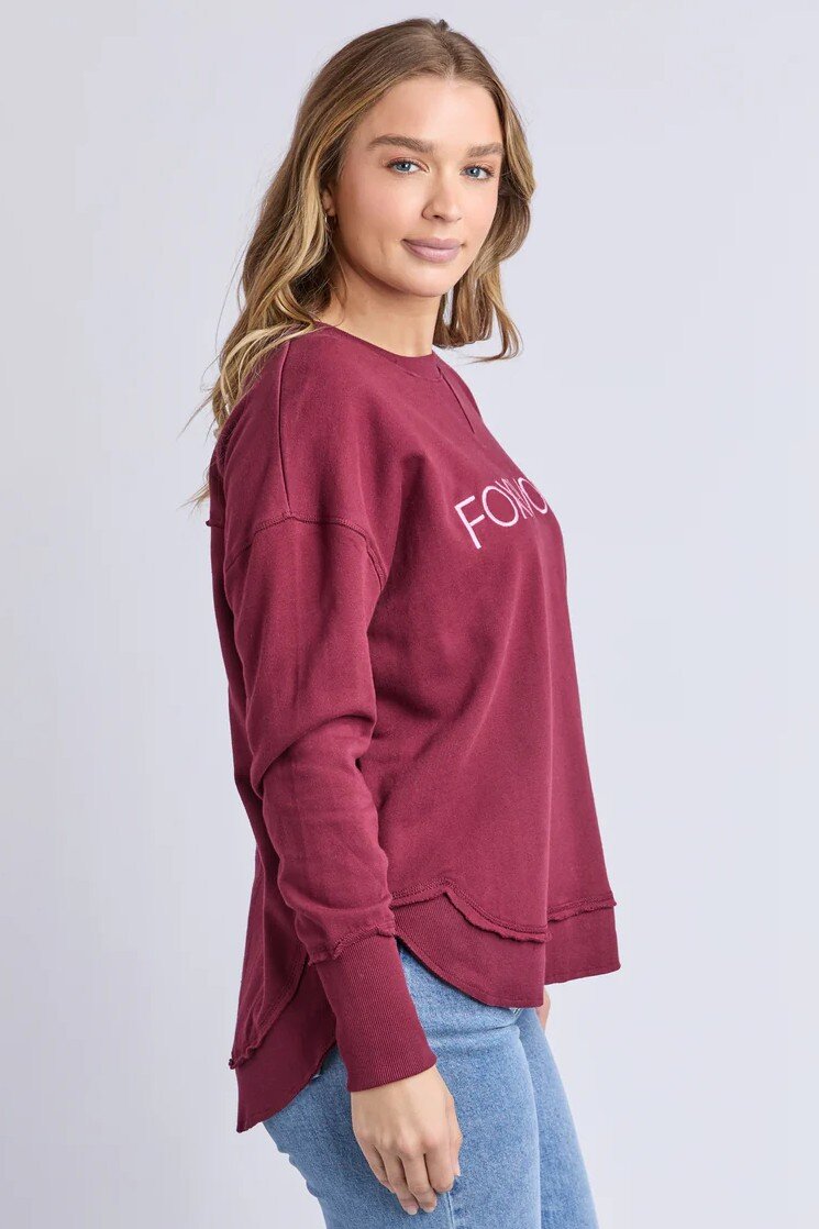 Foxwood Simplified Metallic Crew Burgundy