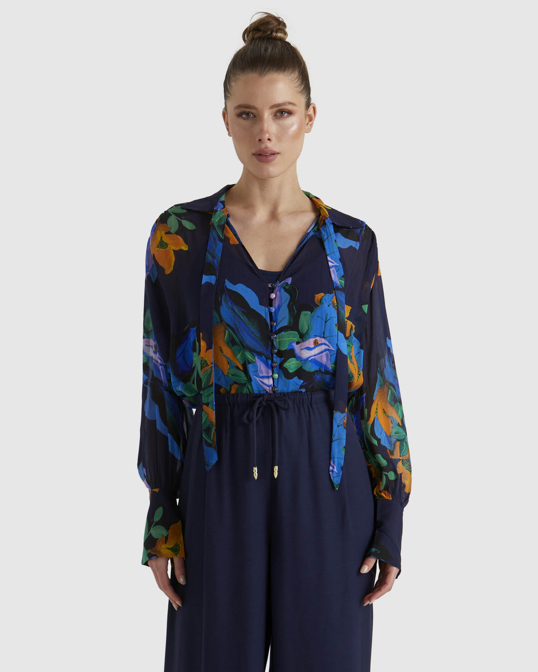 Fate Twilight Blouse Navy Floral