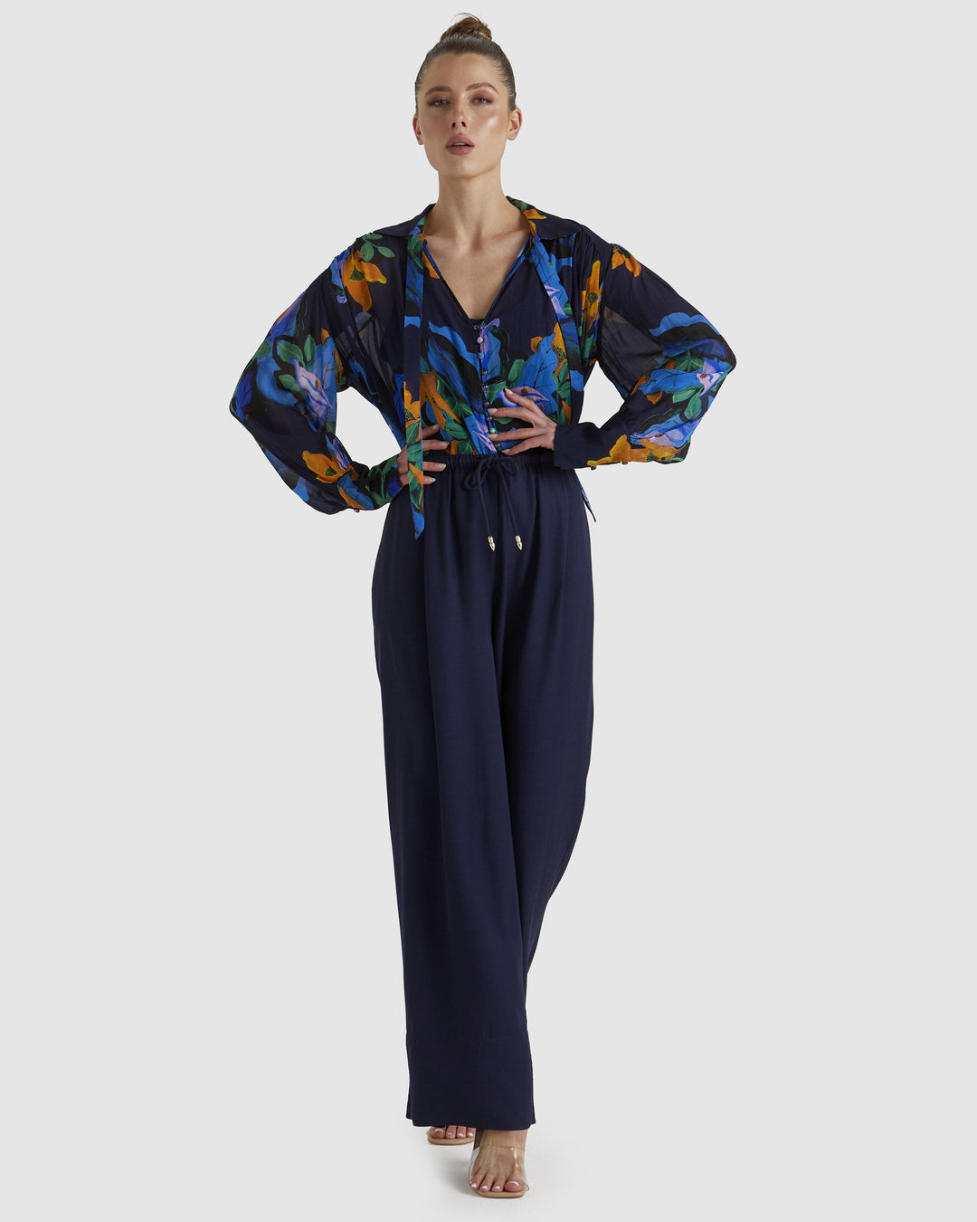 Fate Twilight Blouse Navy Floral