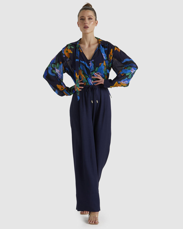 Fate Twilight Blouse Navy Floral