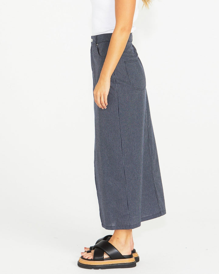 Sass Liberty Maxi Skirt Navy White Stripe
