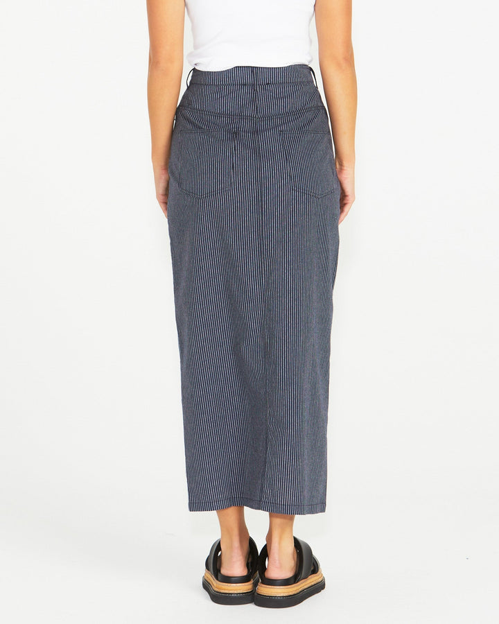 Sass Liberty Maxi Skirt Navy White Stripe