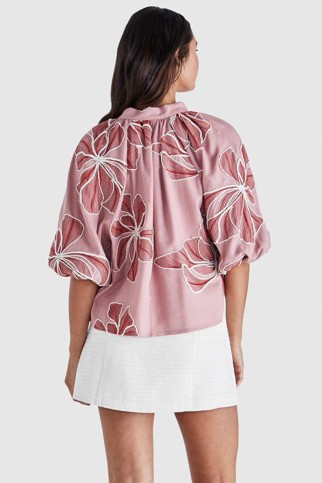 Sass Finley Top Pink Red