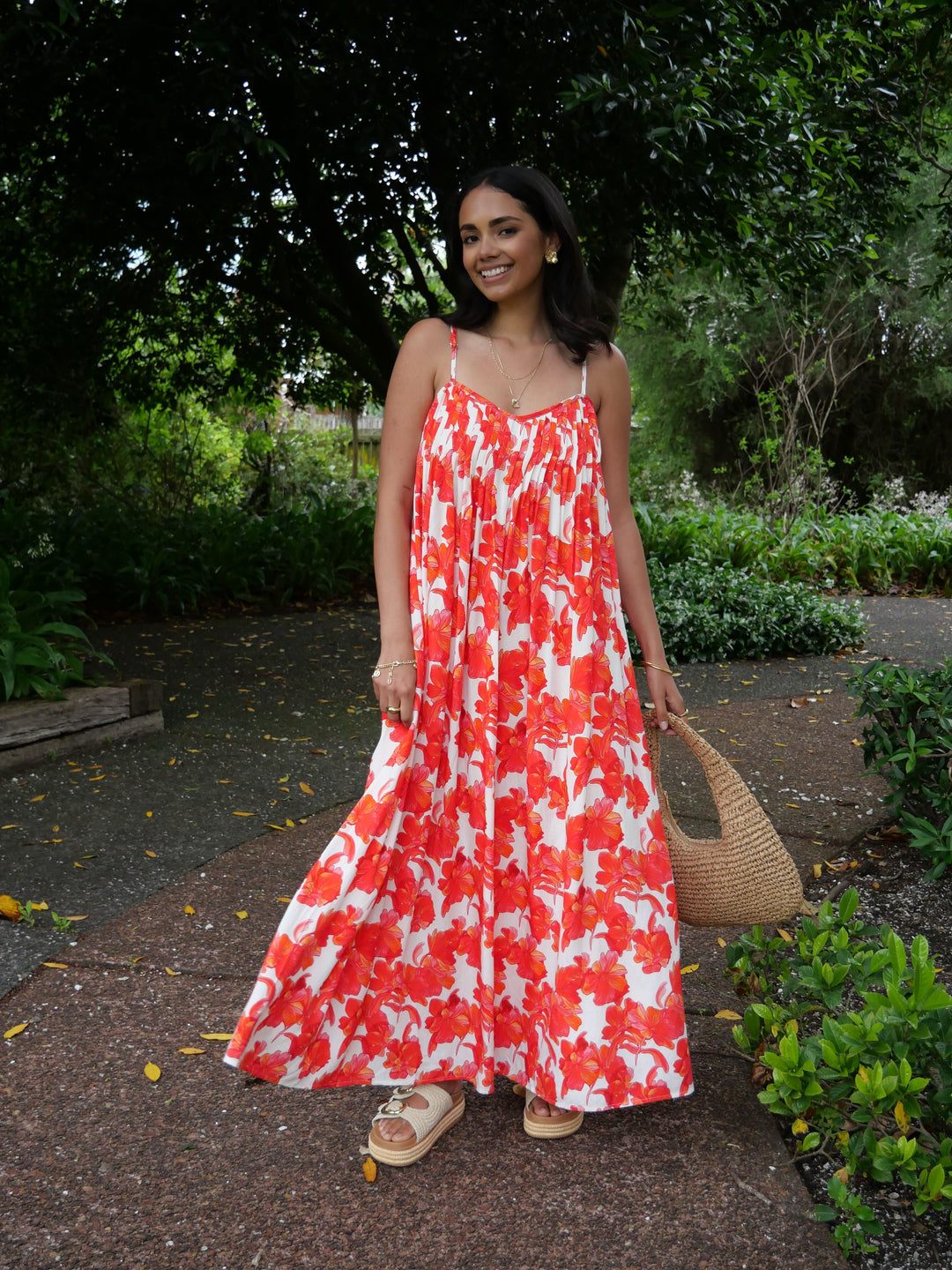 Ayva Imogen Maxi Dress Red Print