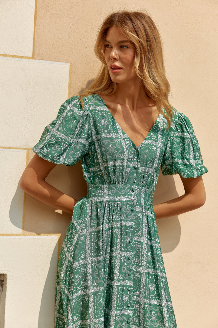 Betty Basics Dahlia Dress Floral Tile Print