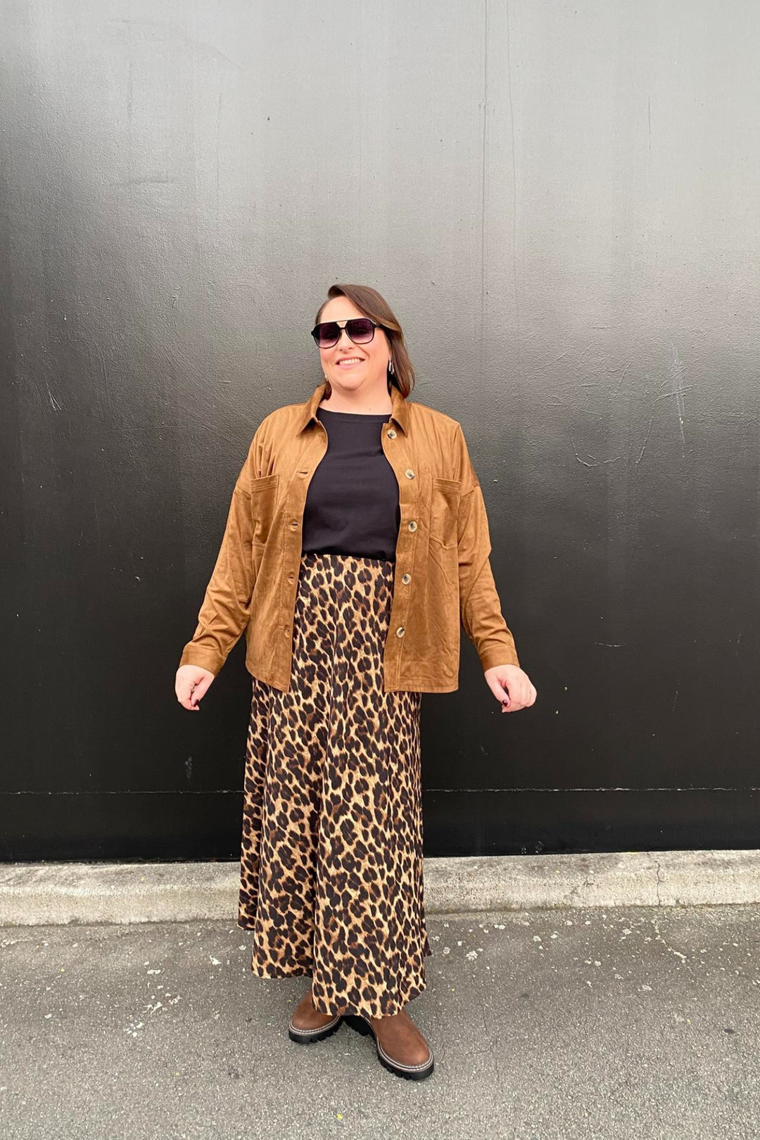Label Honor Skirt Natural Animal Print