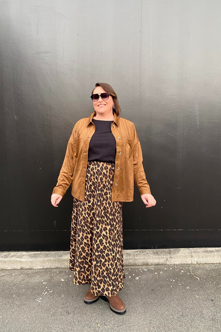 Label Honor Skirt Natural Animal Print