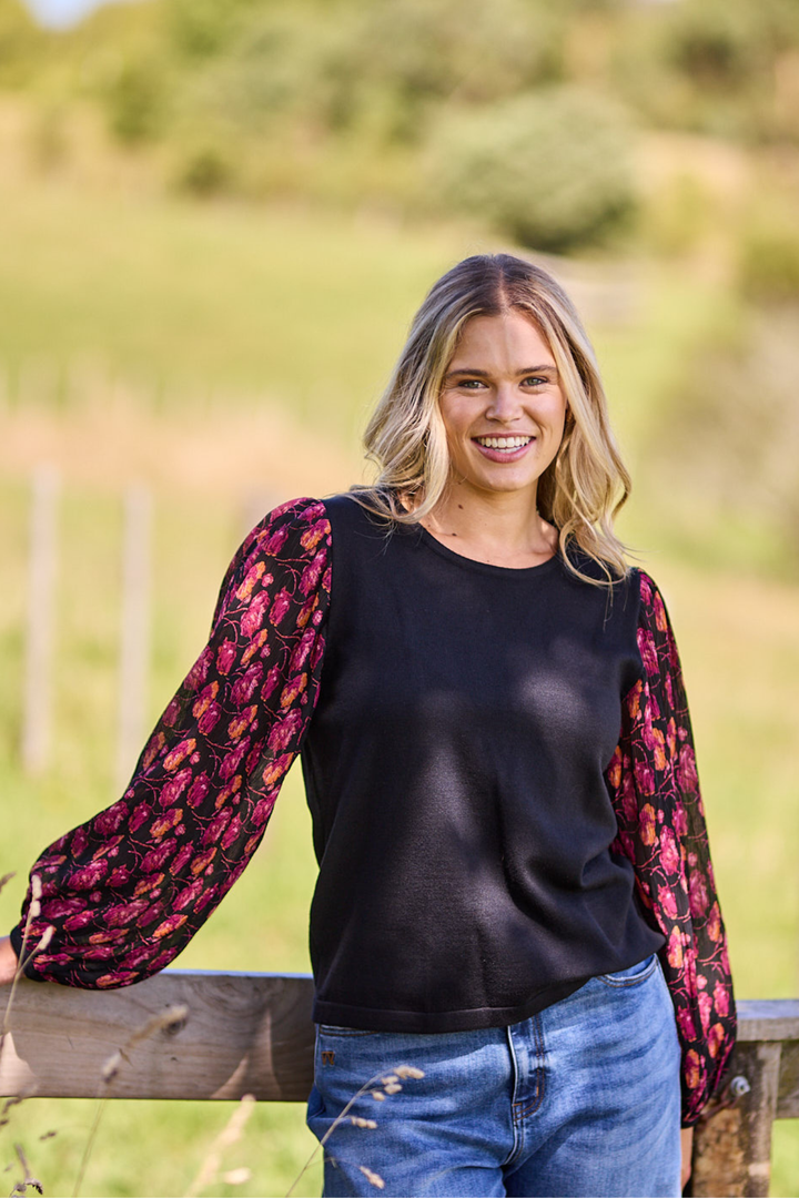 Gloss The Label Sable Top Black Floral