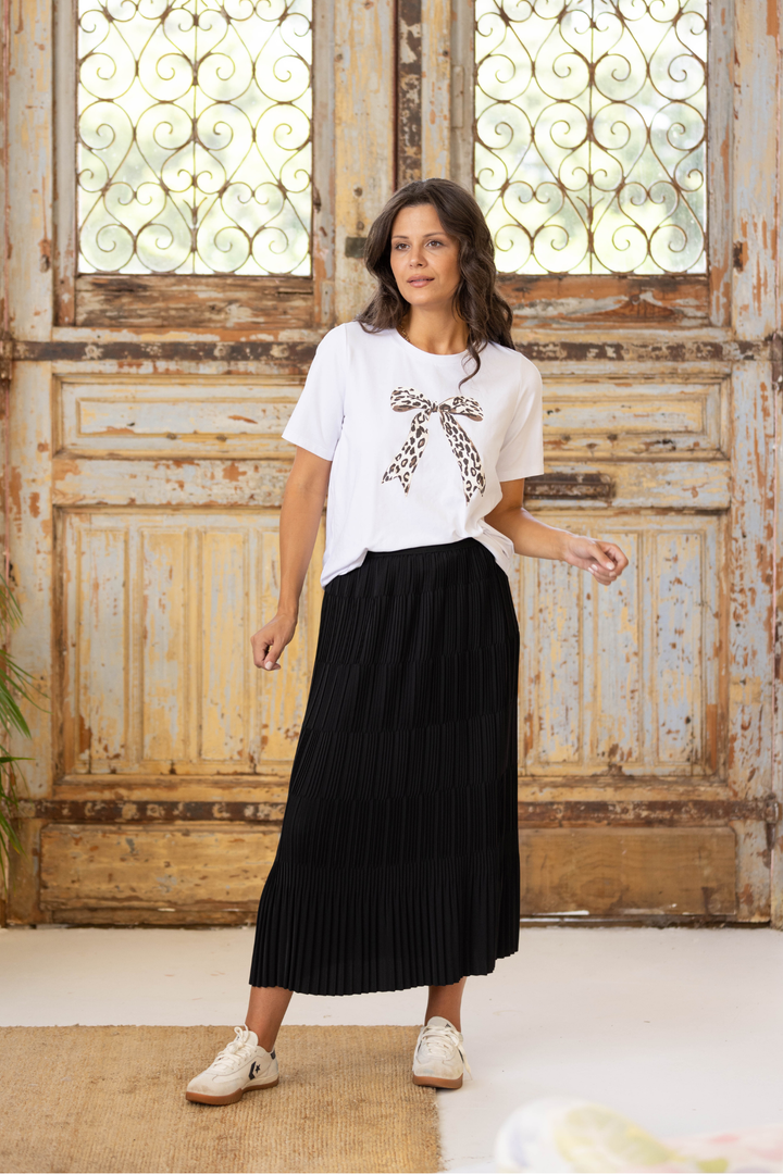 Gloss The Label Ricco Pleated Skirt Black
