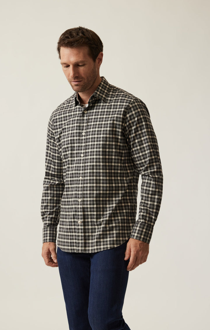 34 Heritage Gingham Shirt Grey Melange