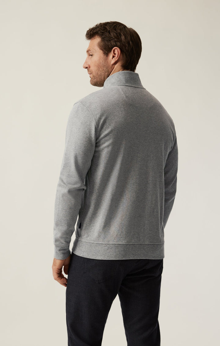 34 Heritage High Neck Zip-Up Grey Melange