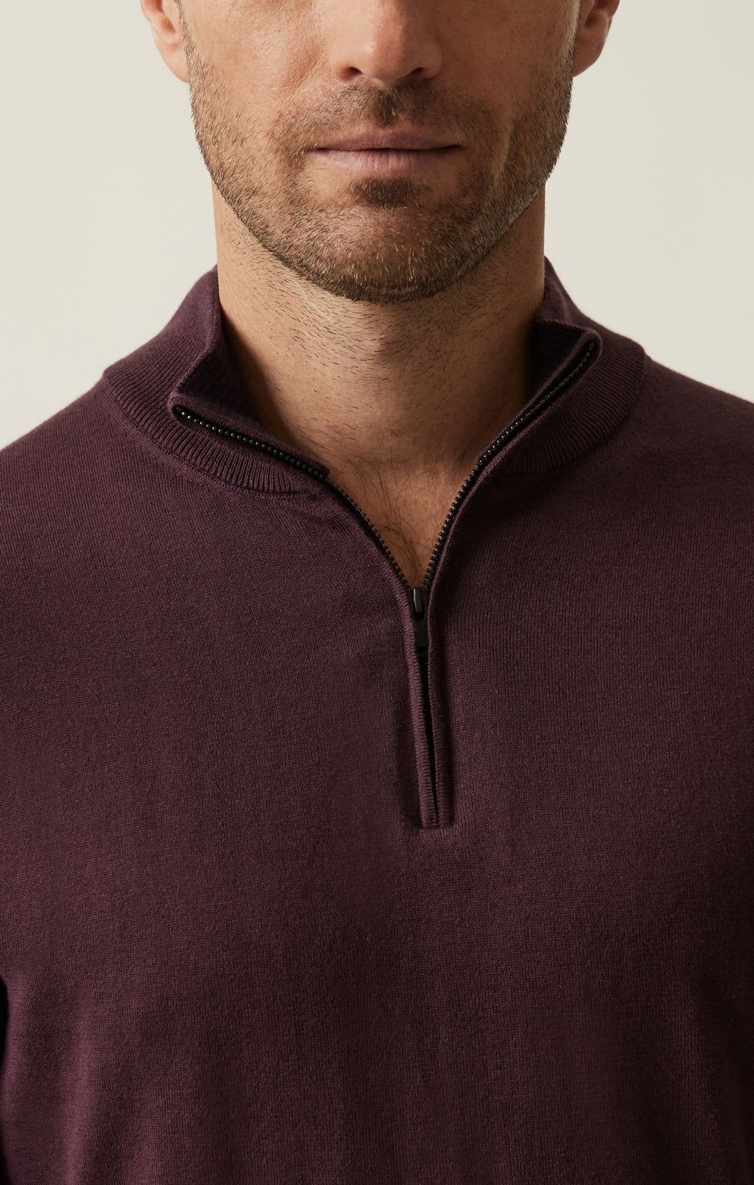 34 Heritage Quater-Zip Sweater Burgundy