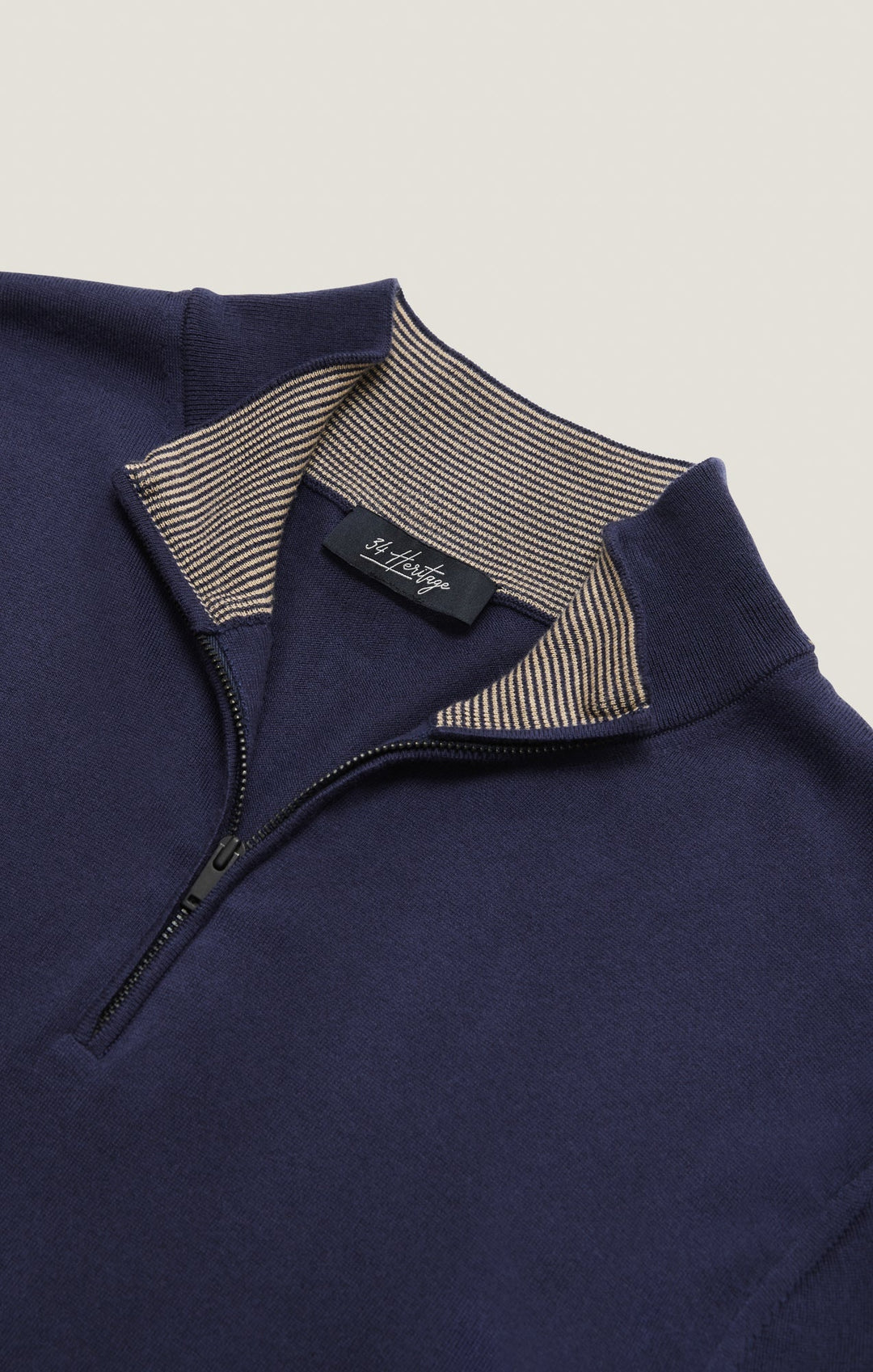 34 Heritage Quater Zip Sweater Navy