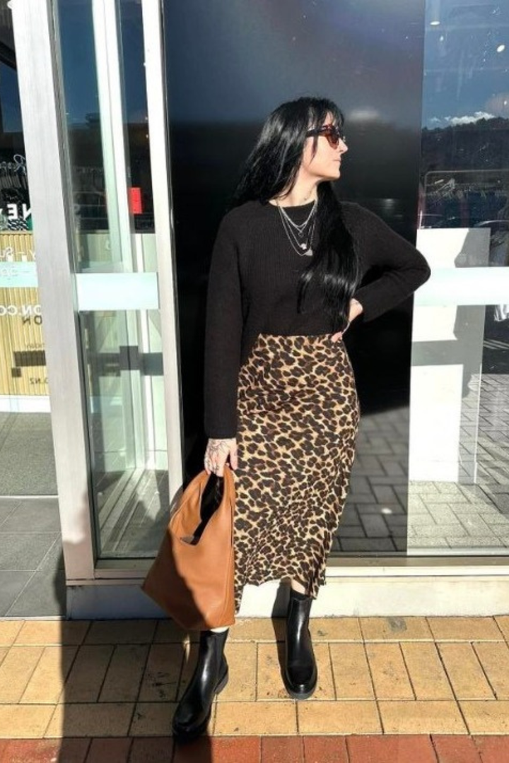 Label Honor Skirt Natural Animal Print