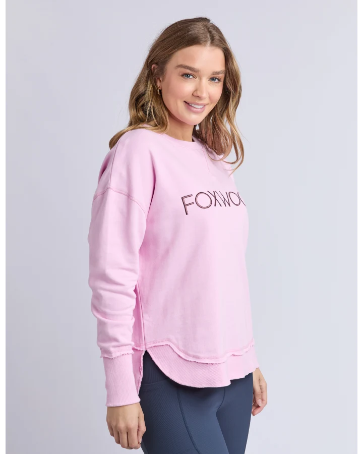 Foxwood Simplified Metallic Crew Bright Pink