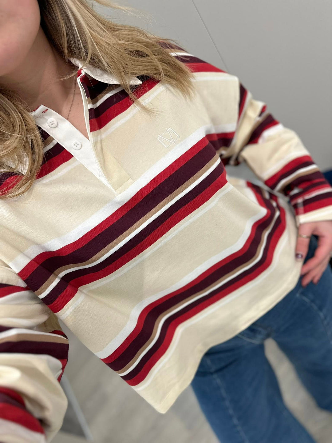 All About Eve Addison Rugby Top Berry