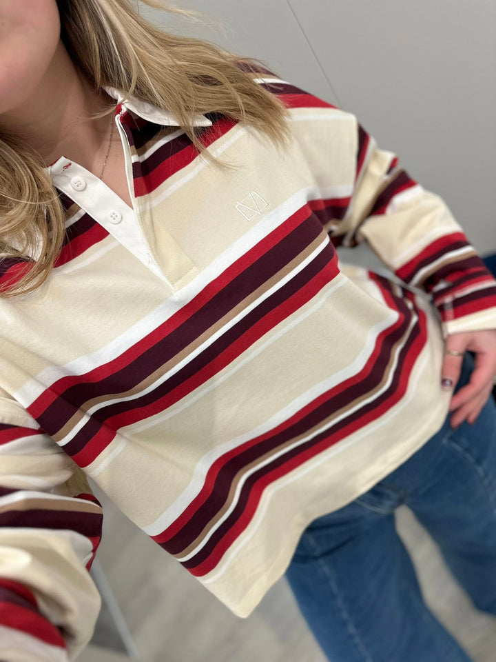 All About Eve Addison Rugby Top Berry