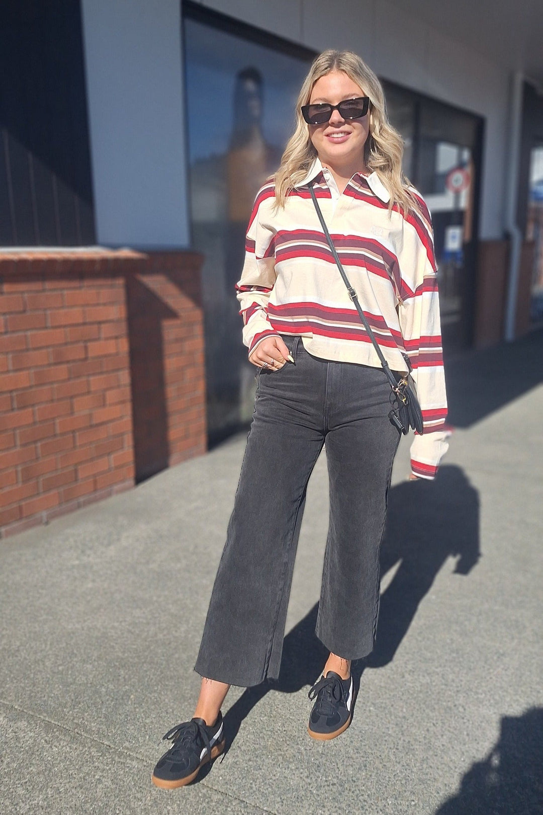 All About Eve Addison Rugby Top Berry