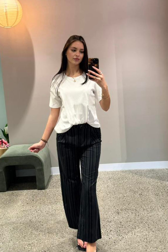 Ayva Noah Pant Black Natural Stripe