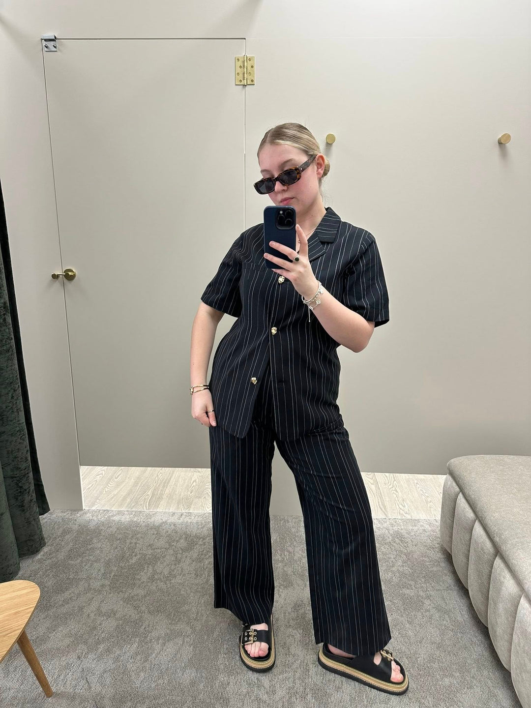 Ayva Noah Pant Black Natural Stripe