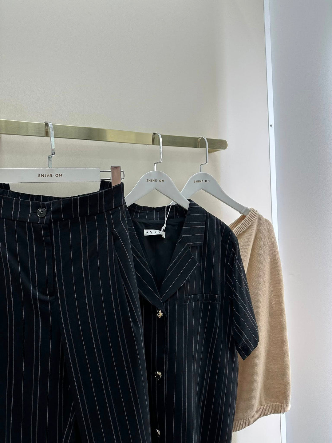 Ayva Noah Pant Black Natural Stripe