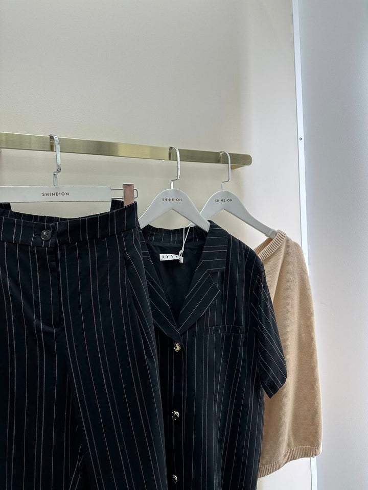 Ayva Noah Pant Black Natural Stripe