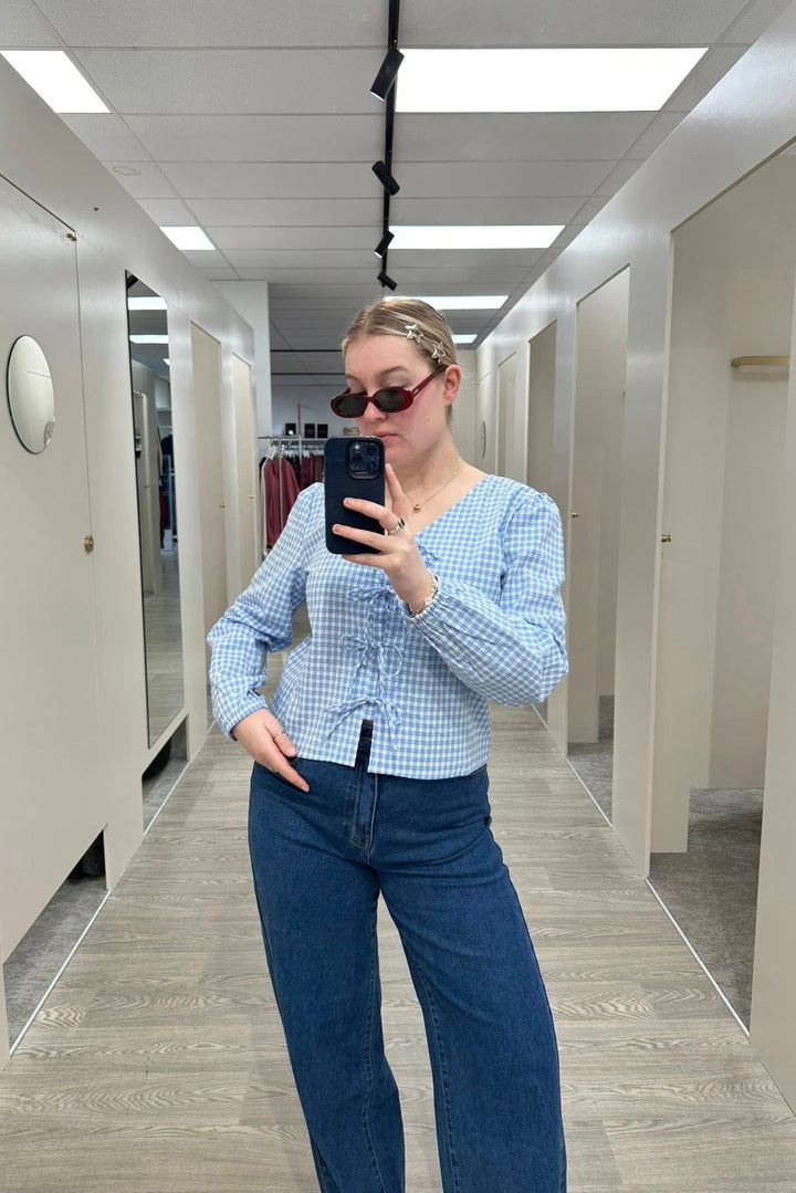 Label Sharin Top Blue Gingham