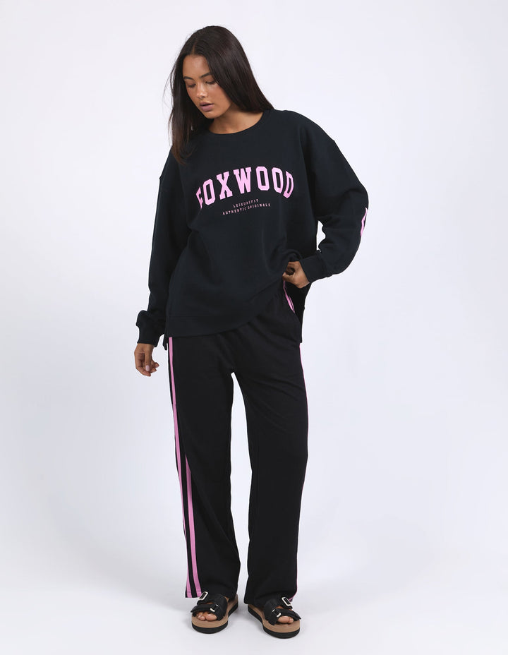 Foxwood Interval Crew Black W/ Neon Pink