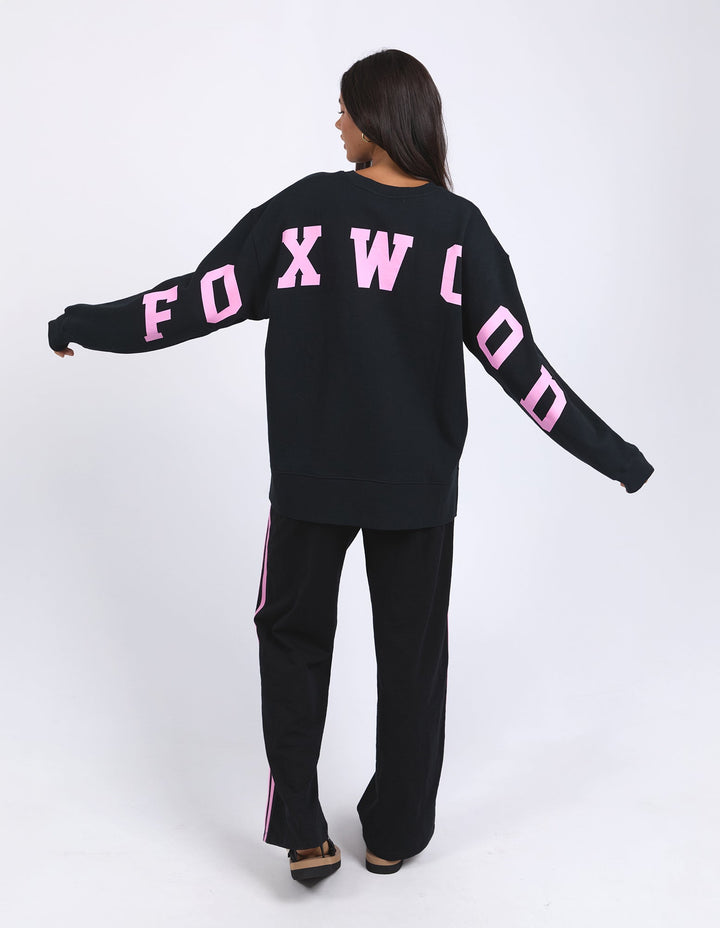 Foxwood Interval Crew Black W/ Neon Pink