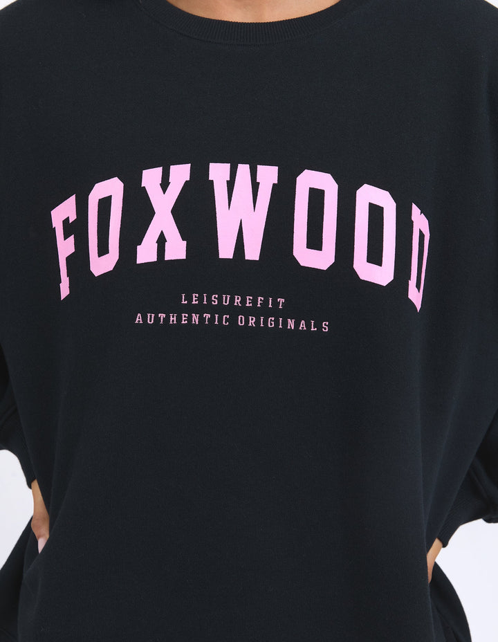 Foxwood Interval Crew Black W/ Neon Pink