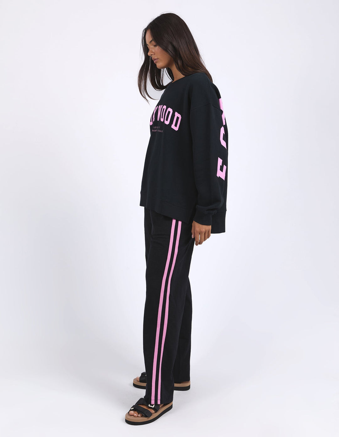Foxwood Interval Crew Black W/ Neon Pink