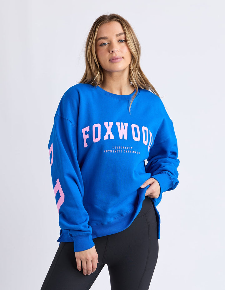 Foxwood Interval Crew Cobalt Blue with Neon Pink