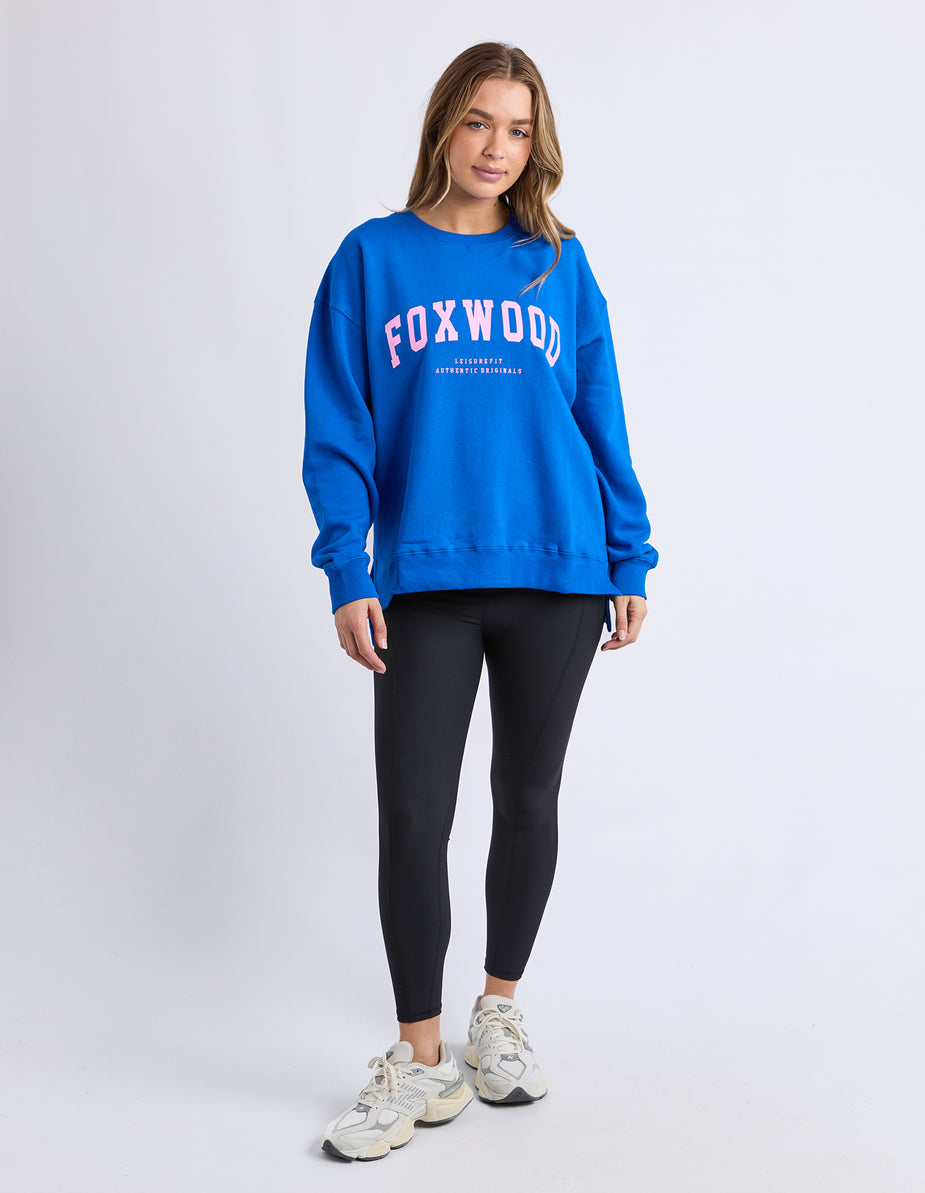Foxwood Interval Crew Cobalt Blue with Neon Pink