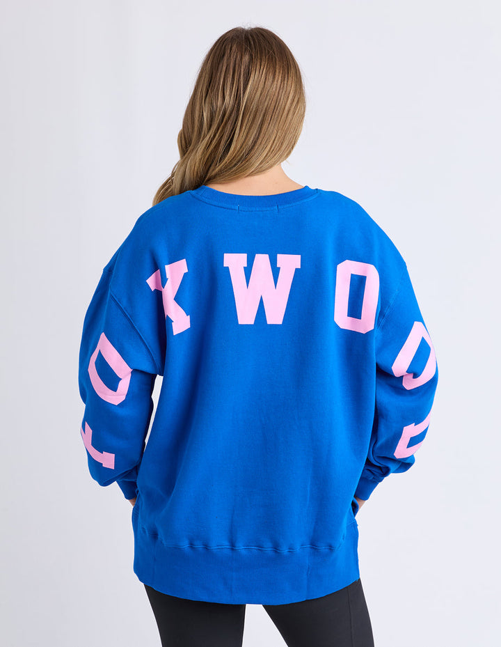 Foxwood Interval Crew Cobalt Blue with Neon Pink