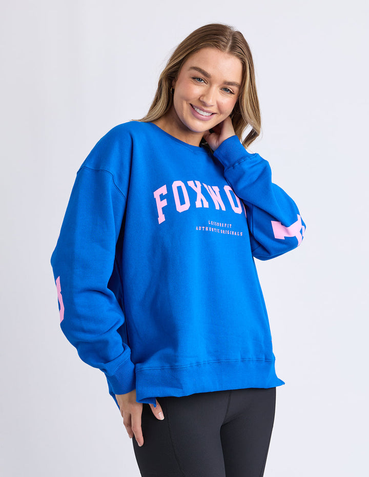 Foxwood Interval Crew Cobalt Blue with Neon Pink