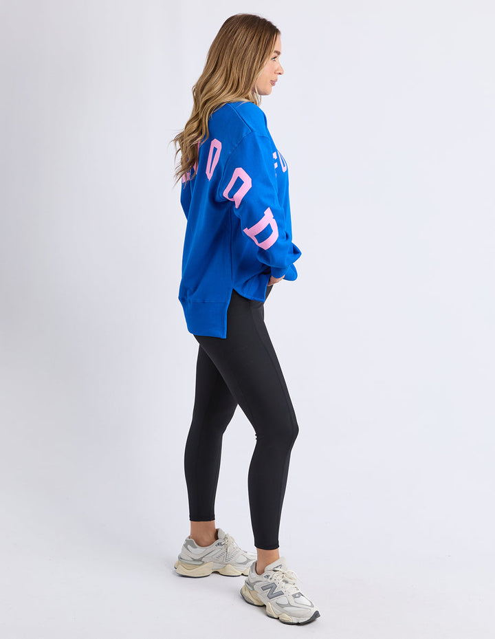 Foxwood Interval Crew Cobalt Blue with Neon Pink
