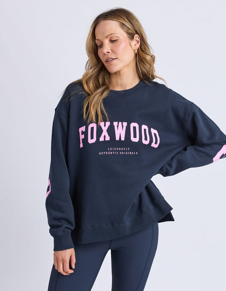 Foxwood Interval Crew Navy And Neon Pink