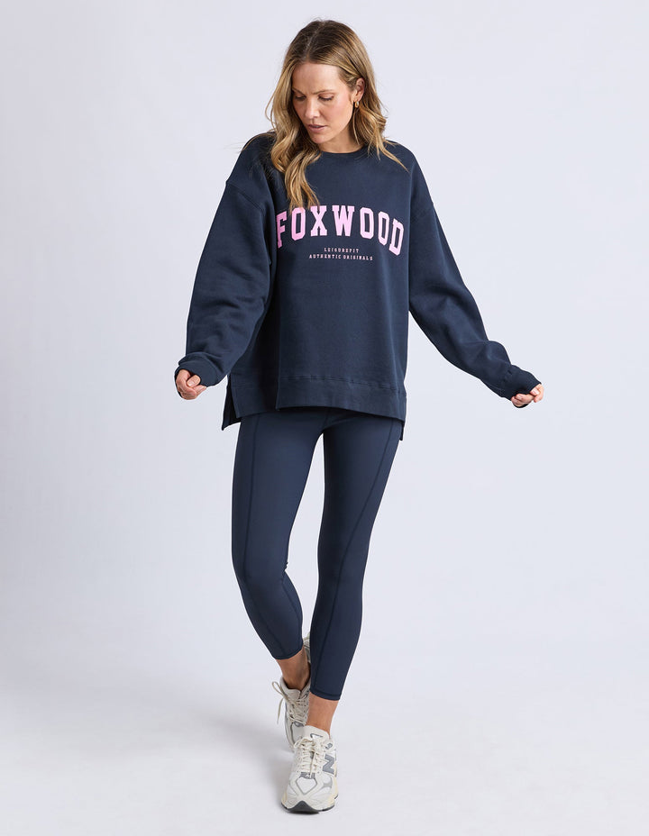 Foxwood Interval Crew Navy And Neon Pink