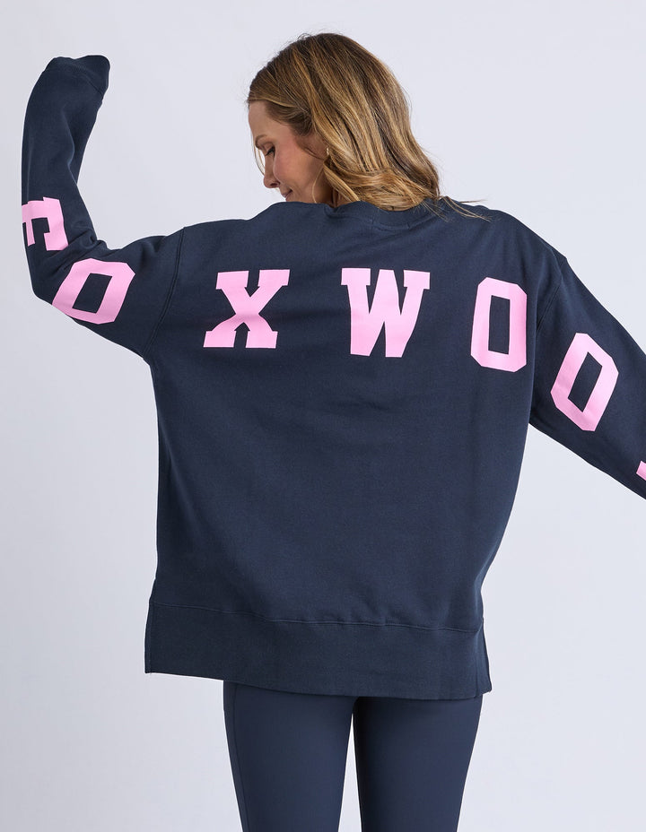 Foxwood Interval Crew Navy And Neon Pink