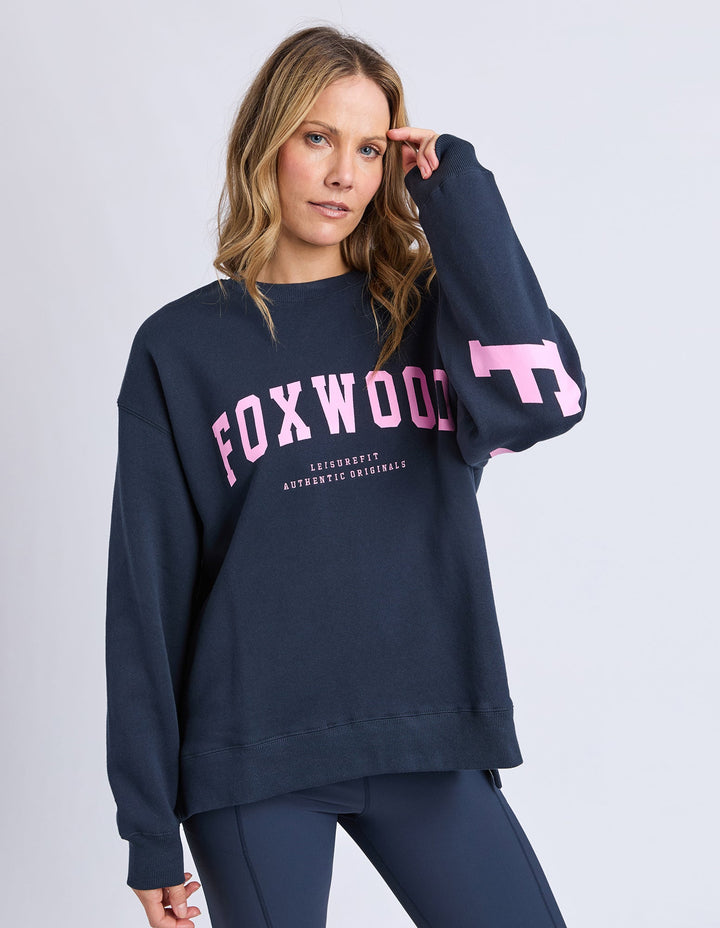 Foxwood Interval Crew Navy And Neon Pink